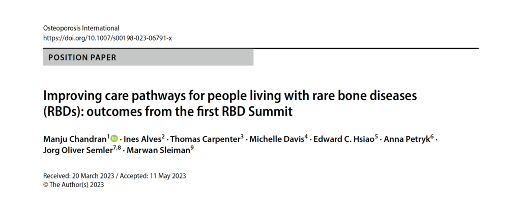 Improving care pathways for people living with rare bone diseases